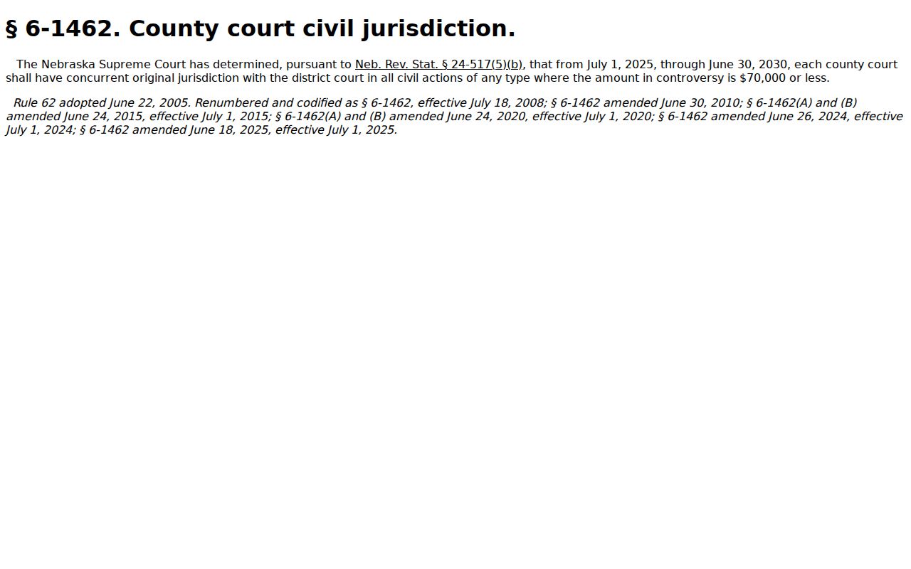 Logan County civil court dockets current County Court jurisdiction rule