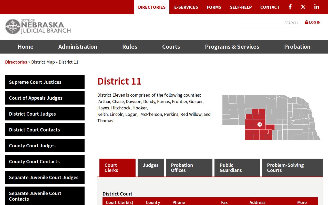 Logan County court docket District 11 directory information