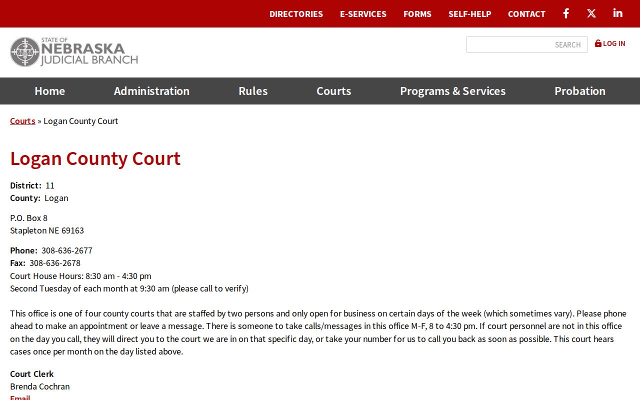 Logan County court docket county-court session and contact details