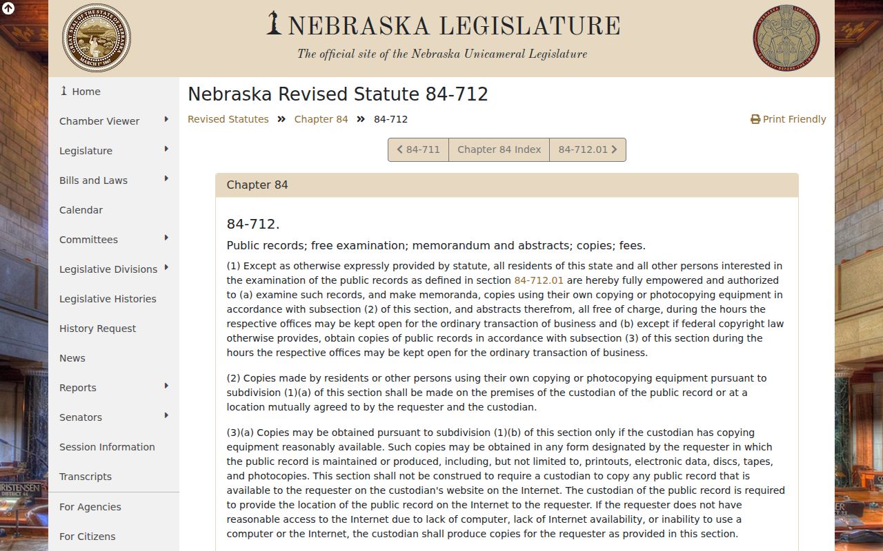 Logan County court case records Nebraska Public Records Act access rule